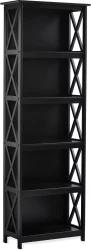 El2 Wooden 6-Tier X-Frame Bookcase - Black