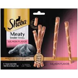 SHEBA Meaty Tender Sticks Soft Cat Treats Salmon Flavor, (5) Sticks