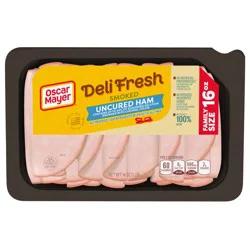 Oscar Mayer Deli Fresh Smoked Uncured Ham Sliced Lunch Meat Family Size - 16oz