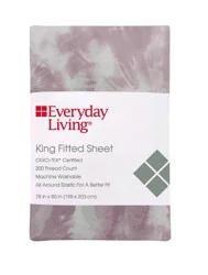 Everyday Living King Fitted Sheet - T200 Purple