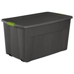 Sterilite Latching Storage Tote - Gray With Green Latch