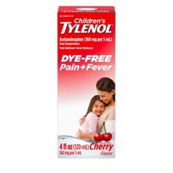 Tylenol Children's Tylenol Dye-Free Pain + Fever Relief Liquid - Acetaminophen - Cherry - 4 fl oz