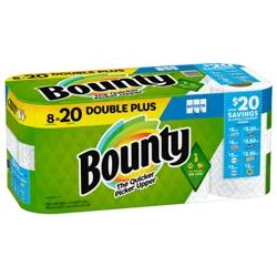 Bounty Paper Towels, Double Plus Rolls, Select-A-Size, White, 2-Ply