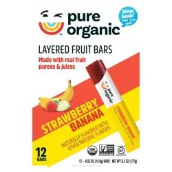 Pure Organic Strawberry Banana Layered Fruit Bars