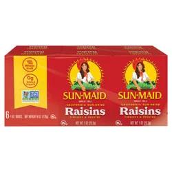 Sun-Maid California Sun-Dried Raisins 6-Pack/1oz Cartons