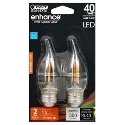 Feit Electric Enhance LED 3.3 Watts Soft White Light Bulbs 2 ea