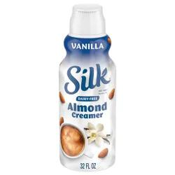 Silk Almond Creamer, Vanilla, Smooth, Lusciously Creamy Dairy Free and Gluten Free Creamer From the No. 1 Brand of Plant Based Creamers, 32 FL OZ Carton