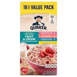 Quaker Fruit & Cream Instant Oatmeal Variety - 18ct