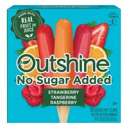 Outshine Strawberry, Tangerine, And Raspberry Frozen Fruit Bars Variety Pack, No Sugar Added