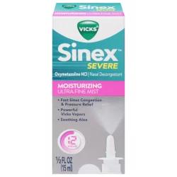 Sinex Vicks Sinex Severe 12 Hour Nasal Decongestant Moisturizing Ultra Fine Mist - 0.5 fl oz