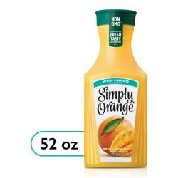 Simply Orange w/ Mango Juice Bottle, 52 fl oz