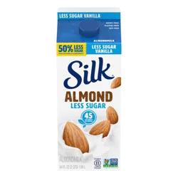 Silk Less Sugar Vanilla Almond Milk, Half Gallon