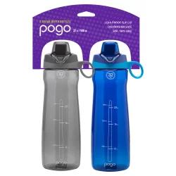 Pogo Tritan Plastic Water Bottle, Chug Lid - Gray/Blue