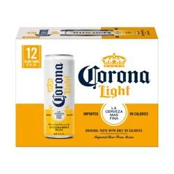 Corona Light Mexican Lager Import Light Beer, 12 pk 12 fl oz Cans, 4.0% ABV