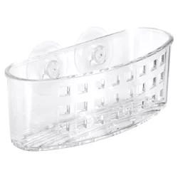 InterDesign Plastic Suction Sponge and Scrubber Center, Clear
