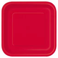 Ruby Red Square Dinner Plates