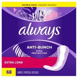 Always Anti-Bunch Xtra Protection Liners - Extra Long - 68ct