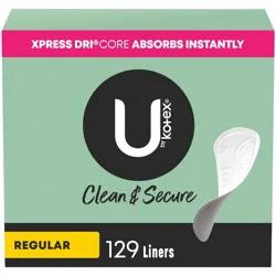 U by Kotex Clean & Secure Fragrance Free Panty Liners - Light Absorbency - 129ct