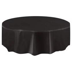 Round Midnight Black Plastic Table Cover