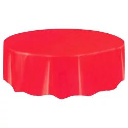 Unique Round Ruby Red Plastic Table Cover