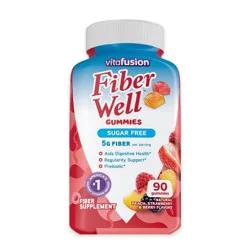 Vitafusion Fiber Well Sugar Free Fiber Gummy Supplement - Peach, Strawberry and Berry Flavored - 90ct