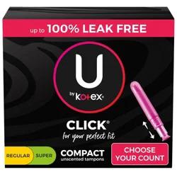 U by Kotex Click Compact Tampons - Multipack - Regular/Super - Unscented - 30ct