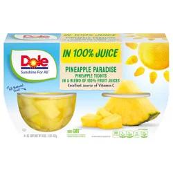 Dole Pineapple Tidbits In 100% Pineapple Juice Fruit Bowls