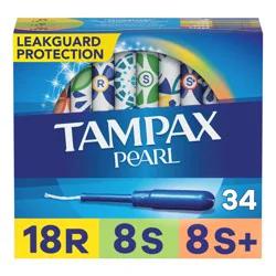 Tampax Pearl Triple Pack Tampons - Regular/Super/Super Plus- Unscented - 34ct