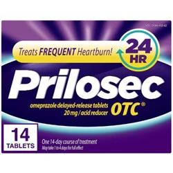 Prilosec OTC Omeprazole 20mg Delayed-Release Acid Reducer for Frequent Heartburn Tablets - 14ct