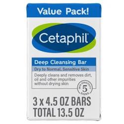 Cetaphil Deep Cleansing Bar Soap - 3pk - 4.5oz each