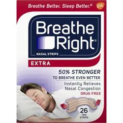 Breathe Right Extra Tan Drug-Free Nasal Strips for Congestion Relief - 26ct