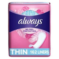Always Dailies Thin Unscented Panty Liners - Regular - 162ct
