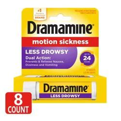 Dramamine All Day Less Drowsy Motion Sickness Relief Tablets for Nausea, Dizziness & Vomiting - 8ct