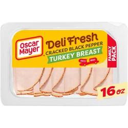 Oscar Mayer Deli Fresh Cracked Black Pepper Sliced Turkey Breast Deli Lunch Meat Family Size, 16 oz Package