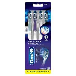 Oral-B CrossAction All In One Toothbrushes, Deep Plaque Removal, Soft - 4ct