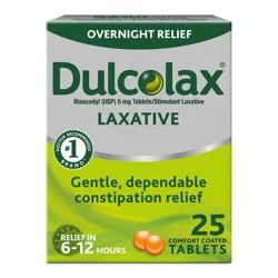 Dulcolax Gentle and Predictable Overnight Relief Laxative Tablets - 25ct