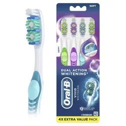 Oral-B 3D White Vivid Manual Toothbrushes, Soft Bristles, 4ct