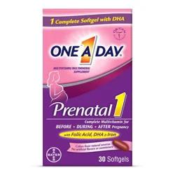 One A Day Women's Prenatal Vitamin 1 with DHA & Folic Acid Multivitamin Softgels - 30ct