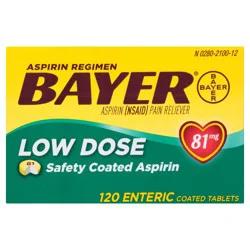 Bayer Low Dose Aspirin 81mg Regimen Pain Reliever Coated Tablets (NSAID) - 120ct