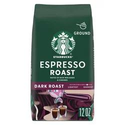 Starbucks Ground Coffee, Dark Roast Coffee, Espresso Roast, 100% Arabica, 1 Bag (12 Oz)