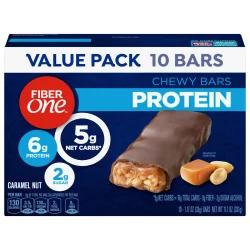 Fiber One Chewy Caramel Nut Protein Snack Bars, Value Pack, 10 Count