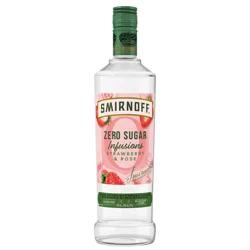 Smirnoff Zero Sugar Infusions Strawberry & Rose (Vodka Infused with Natural Flavors & Essence of Real Botanicals), 750 mL