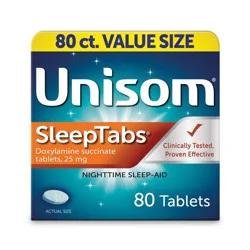 Unisom SleepTabs Nighttime Sleep-Aid Tablets - Doxylamine Succinate - 80ct