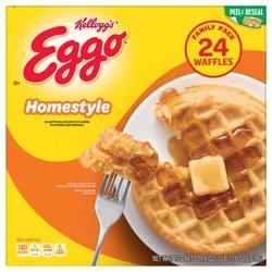 Eggo Frozen Waffles, Homestyle, 29.6 oz, 24 Count, Frozen