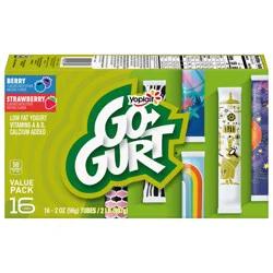 Go-Gurt GLO-GURT Strawberry & Berry Glow in the Dark Go-Gurt Kids Yogurt Tubes 16ct 