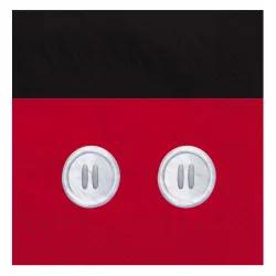 These 2 ply luncheon napkins feature a black and red colorblock background and Mickey's signature white buttons. Fun napkins.