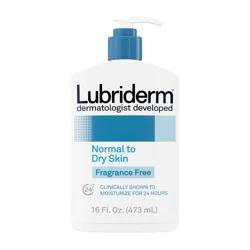 Lubriderm Daily Moisture Hydrating Unscented Body Lotion with Pro-Vitamin B5 for Normal-to-Dry Skin for Healthy-Looking Skin, Non-Greasy and Fragrance-Free Lotion