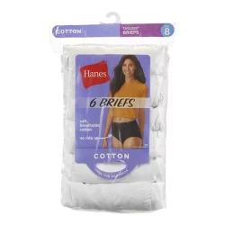 Hanes Women's No Ride Up Cotton Briefs, White, Size 8