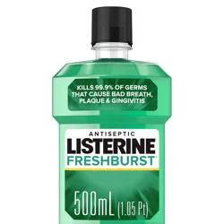 Listerine Freshburst Antiseptic Mouthwash for Bad Breath, Kills 99% of Germs that Cause Bad Breath & Fight Plaque & Gingivitis, ADA Accepted Mouthwash, Spearmint