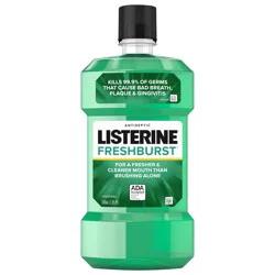 Listerine Freshburst Antiseptic Mouthwash for Bad Breath, Kills 99% of Germs that Cause Bad Breath & Fight Plaque & Gingivitis, ADA Accepted Mouthwash, Spearmint, 500 mL